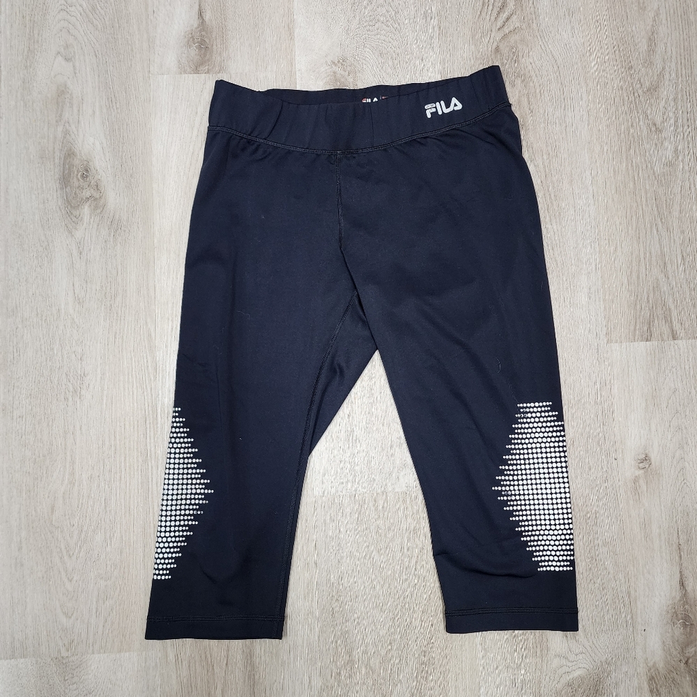 Fila Black And White Yoga Gym Running Leggings
